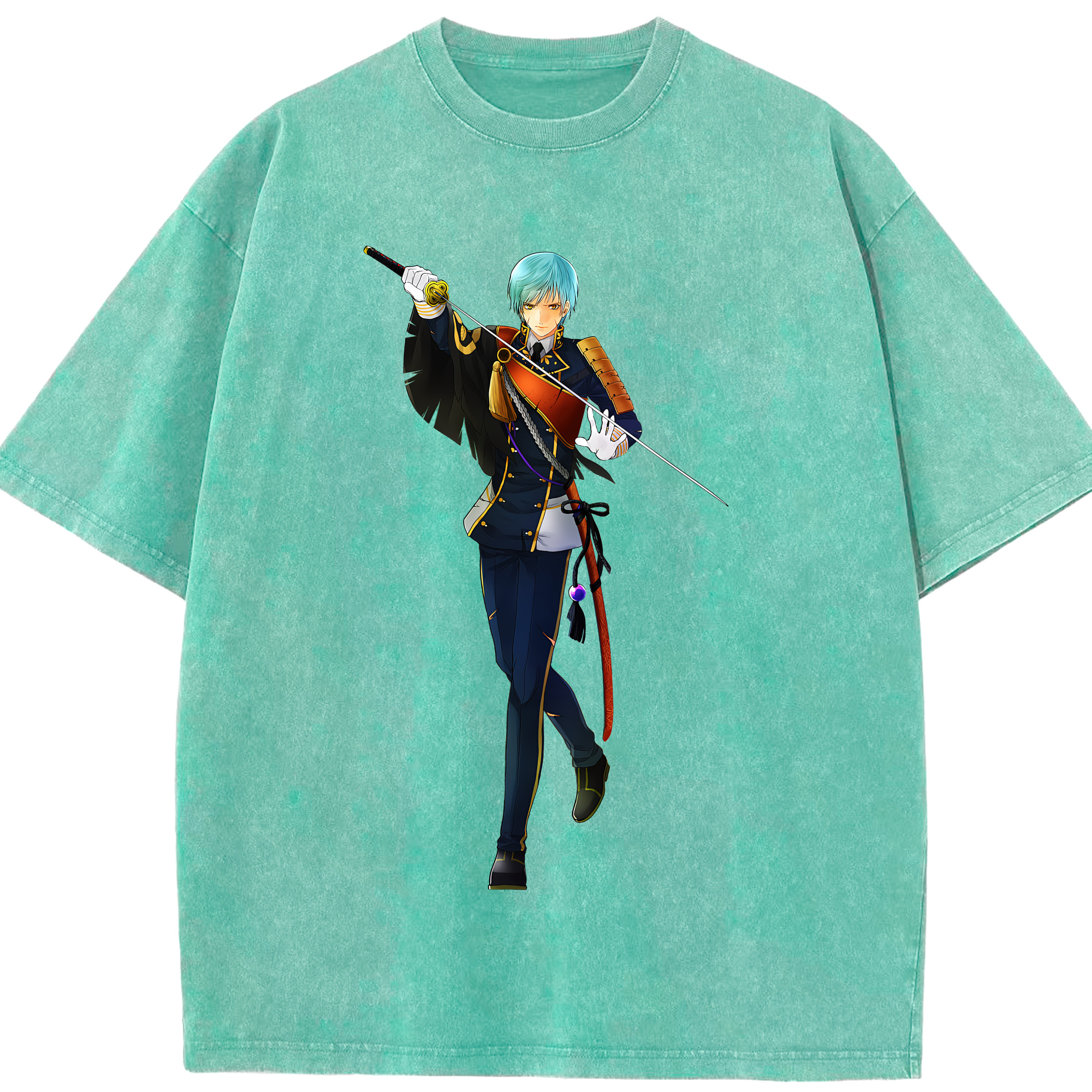 （画像用） 刀剣乱舞 Touken Ranbu 綿100% ヴィンテージ風 半袖Tシャツ（フロントプリント）